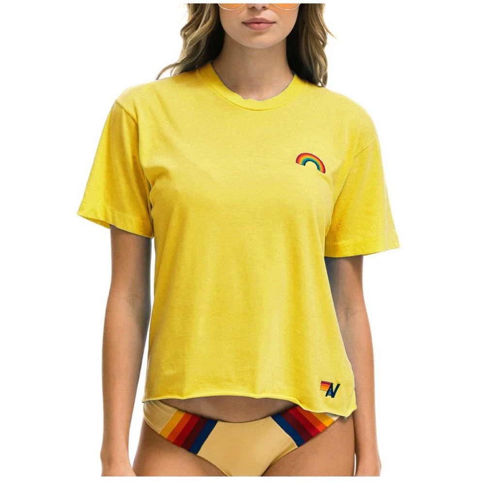 Aviator Nation Boyfriend Cropped Tee SZ Small NEW
